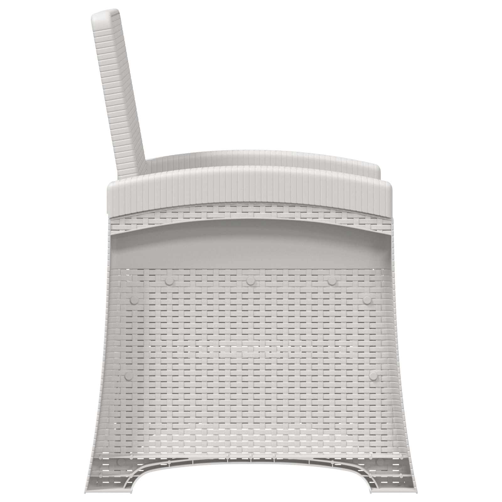 Liegesessel Garten Rattan-Optik Weiß und Creme PP