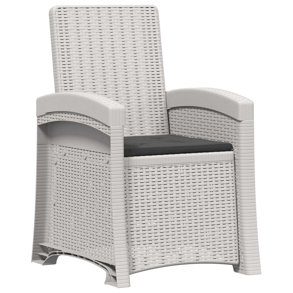 Liegesessel Garten Rattan-Optik Weiß und Anthrazit PP