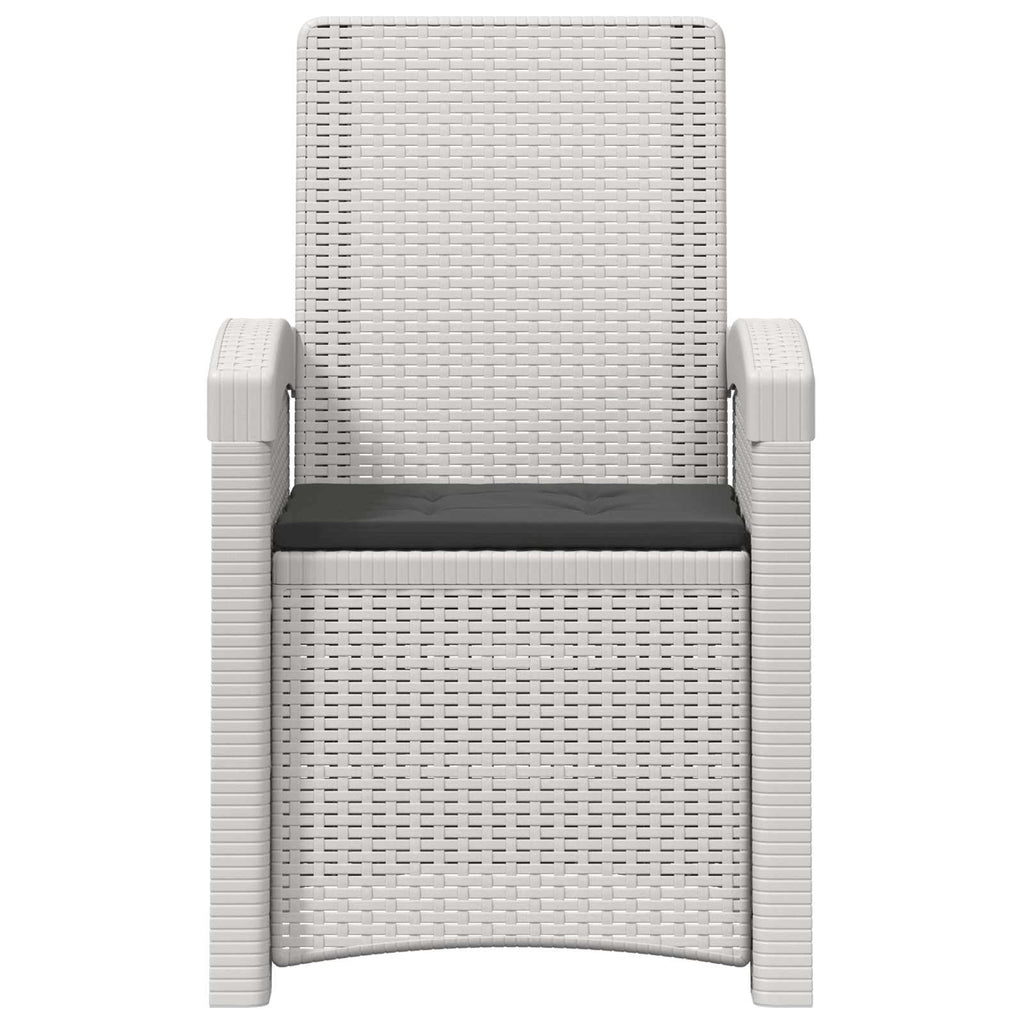 Liegesessel Garten Rattan-Optik Weiß und Anthrazit PP