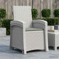 Liegesessel Garten Rattan-Optik Weiß und Hellgrau PP