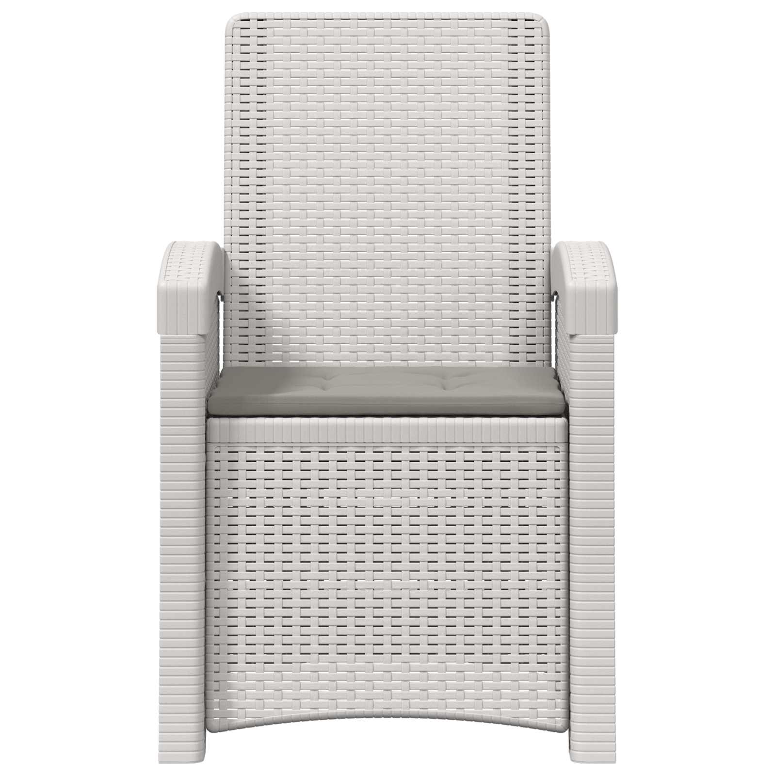 Liegesessel Garten Rattan-Optik Weiß und Hellgrau PP