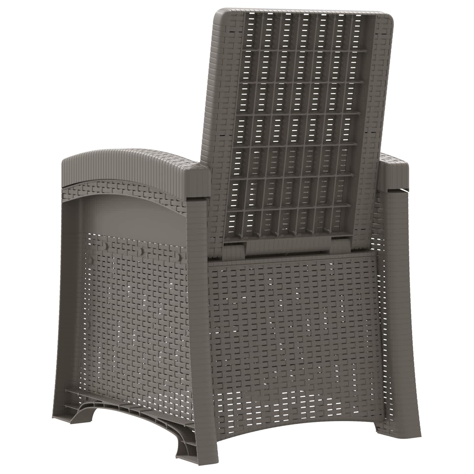 Liegesessel Garten Rattan-Optik Hellgrau und Creme PP