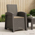 Liegesessel Garten Rattan-Optik Hellgrau und Taupe PP