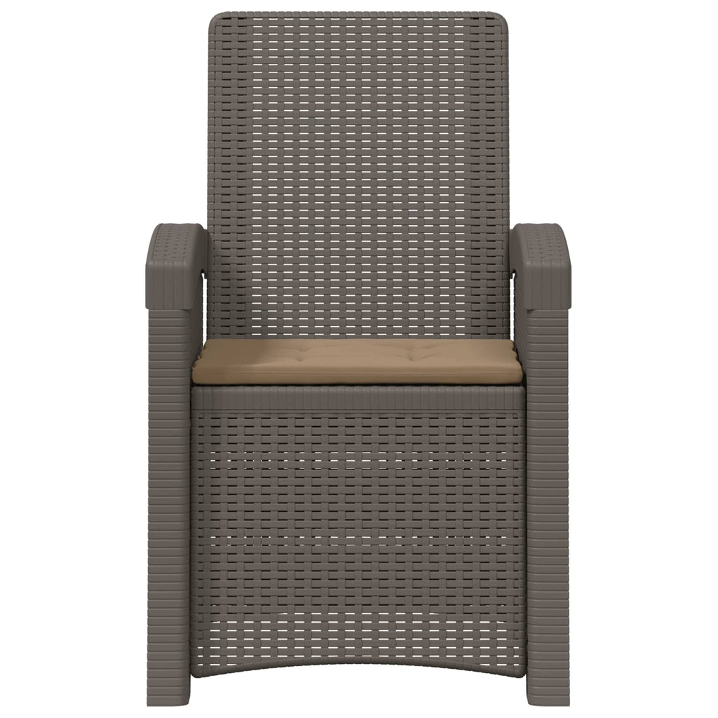 Liegesessel Garten Rattan-Optik Hellgrau und Taupe PP