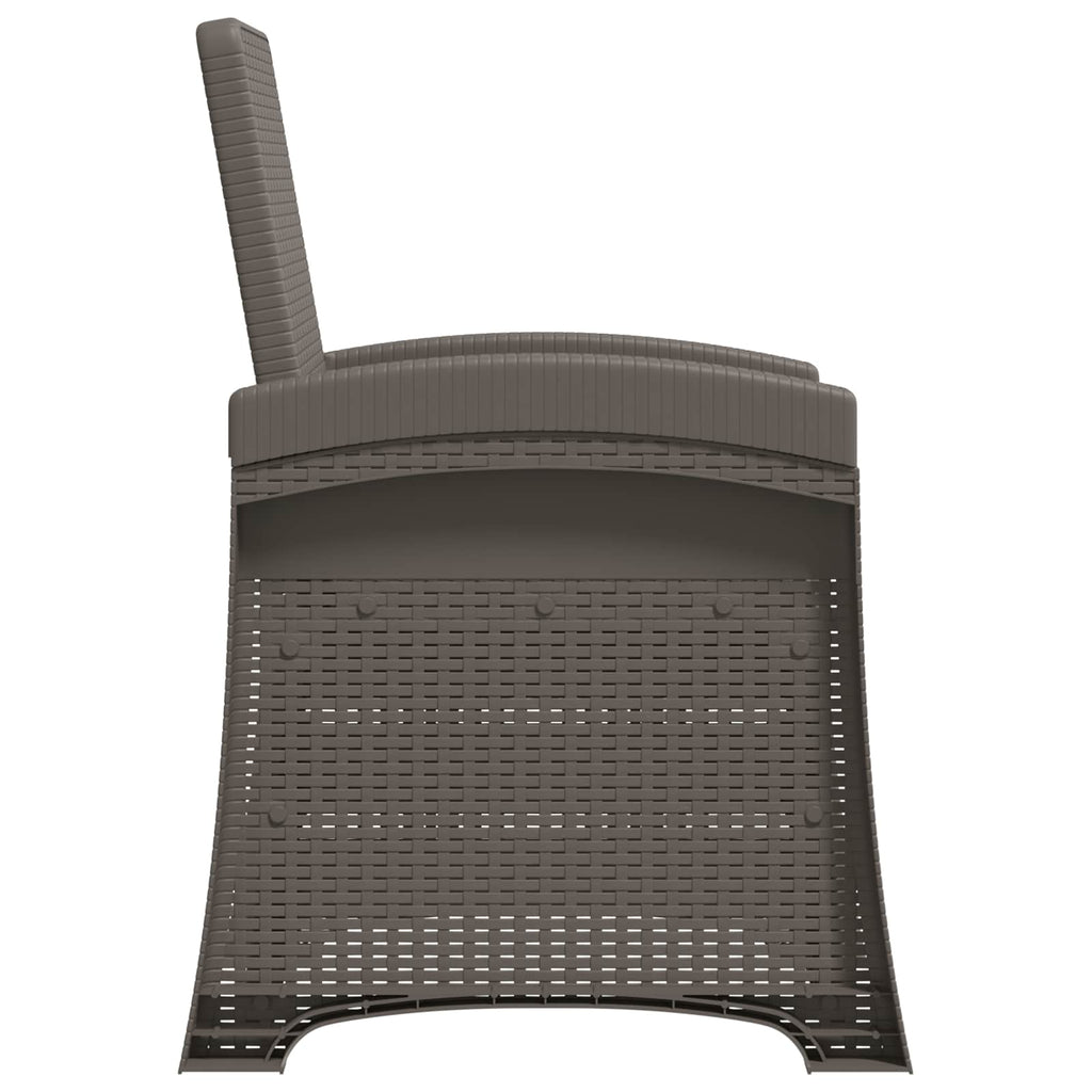 Liegesessel Garten Rattan-Optik Hellgrau und Taupe PP
