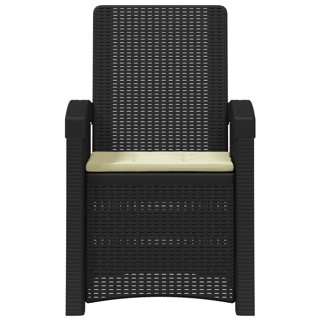 Liegesessel Garten Rattan-Optik 2 pcs Anthrazit und Creme PP