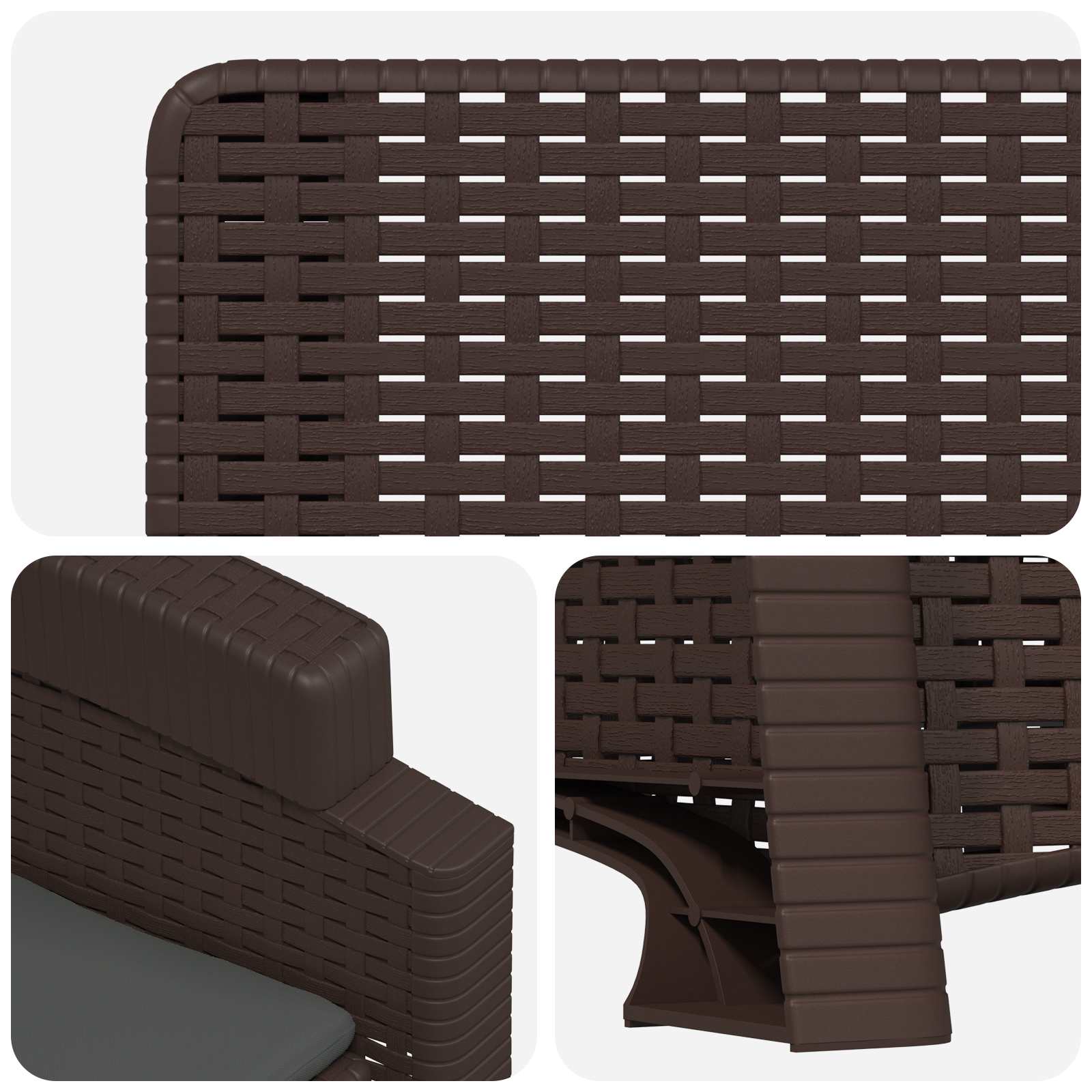 Liegesessel Garten Rattan-Optik 2 pcs Braun und Anthrazit PP