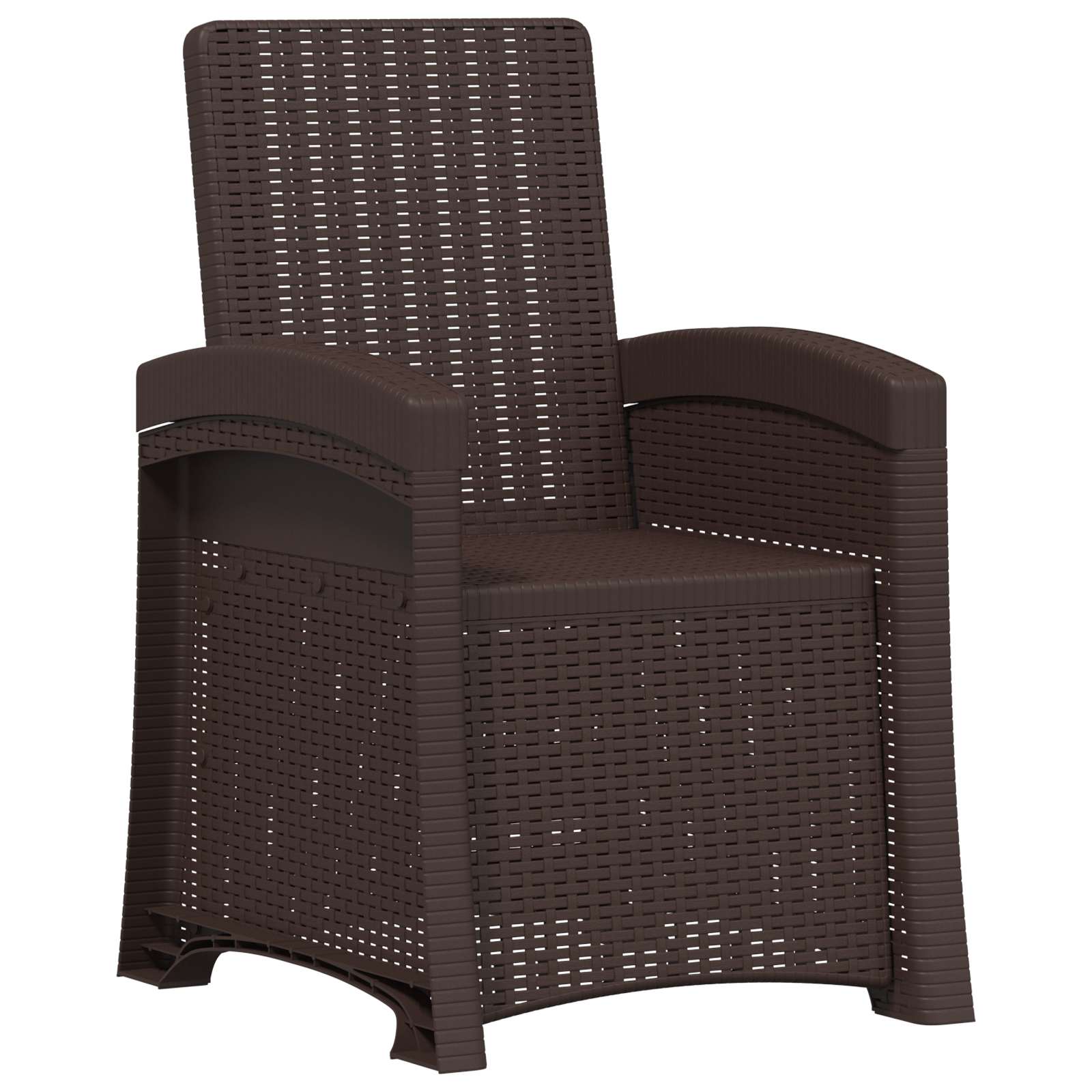 Liegesessel Garten Rattan-Optik 2 pcs Braun und Anthrazit PP