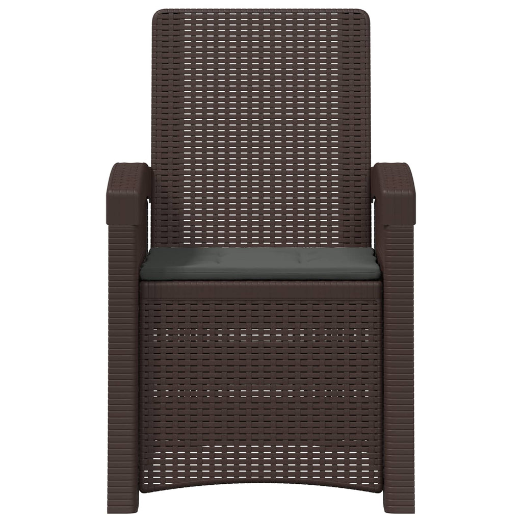 Liegesessel Garten Rattan-Optik 2 pcs Braun und Anthrazit PP