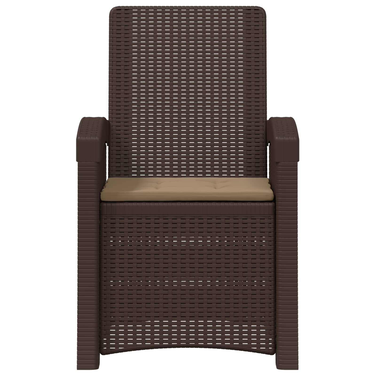 Liegesessel Garten Rattan-Optik 2 pcs Braun und Taupe PP
