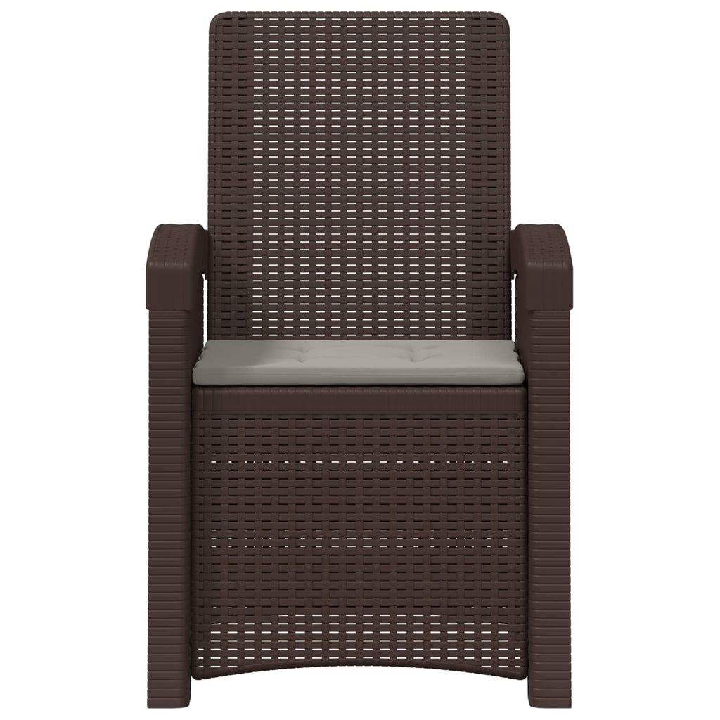 Liegesessel Garten Rattan-Optik 2 pcs Braun und Hellgrau PP