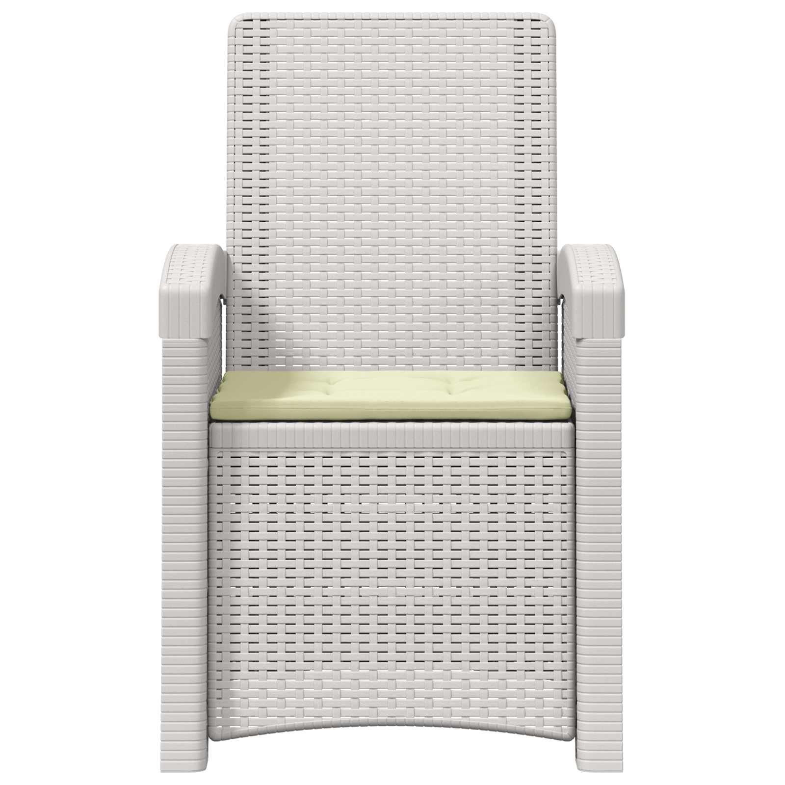 Liegesessel Garten Rattan-Optik 2 pcs Weiß und Creme PP