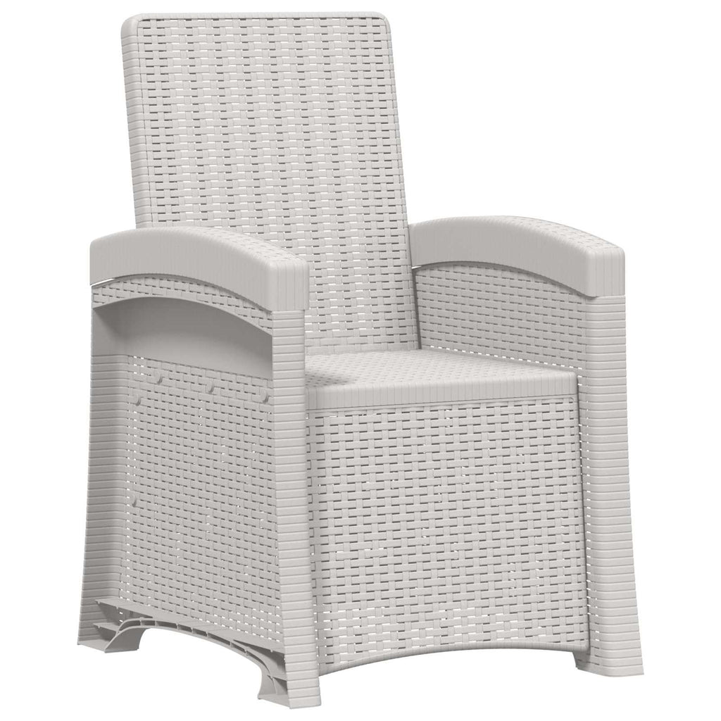 Liegesessel Garten Rattan-Optik 2 pcs Weiß und Anthrazit PP