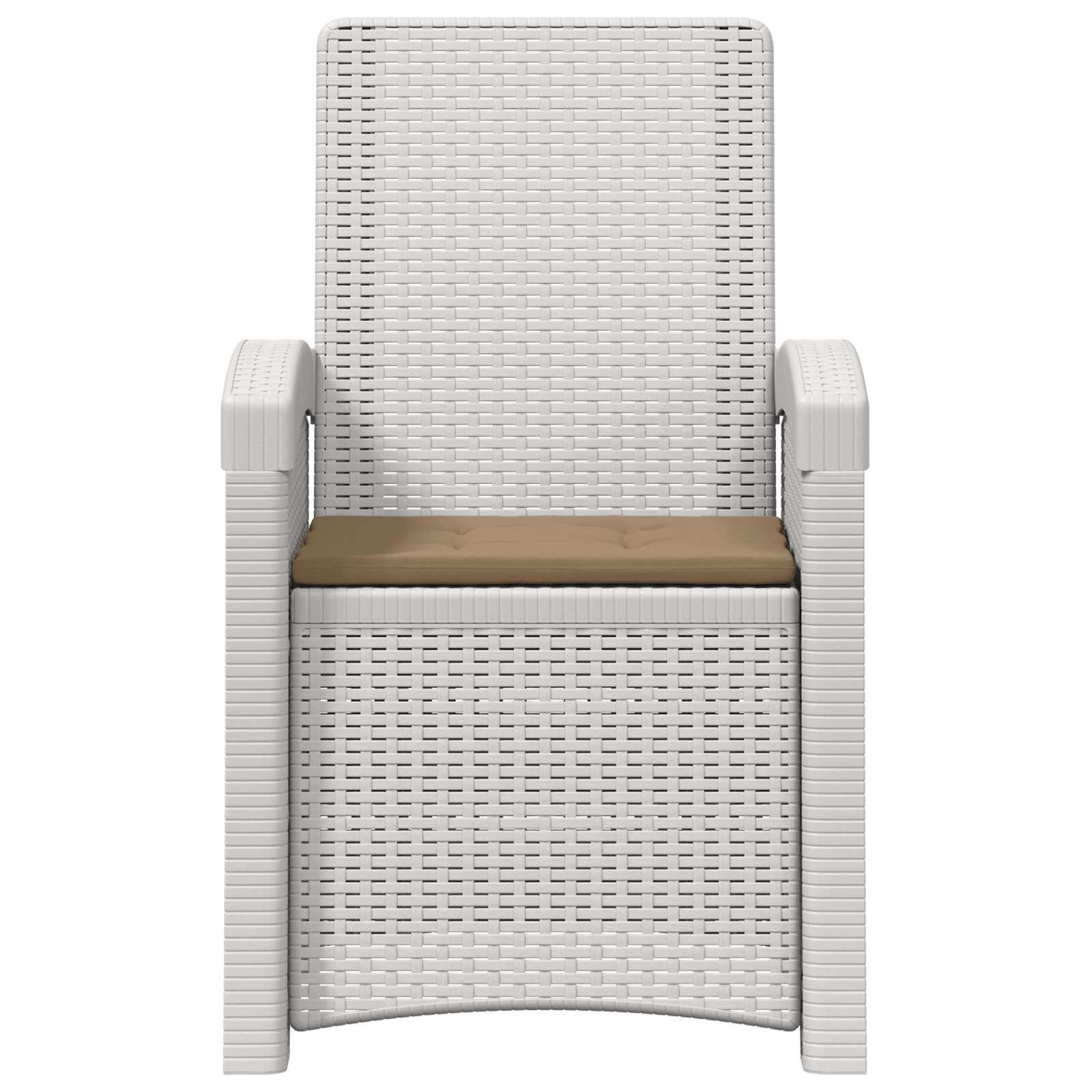 Liegesessel Garten Rattan-Optik 2 pcs Weiß und Taupe PP