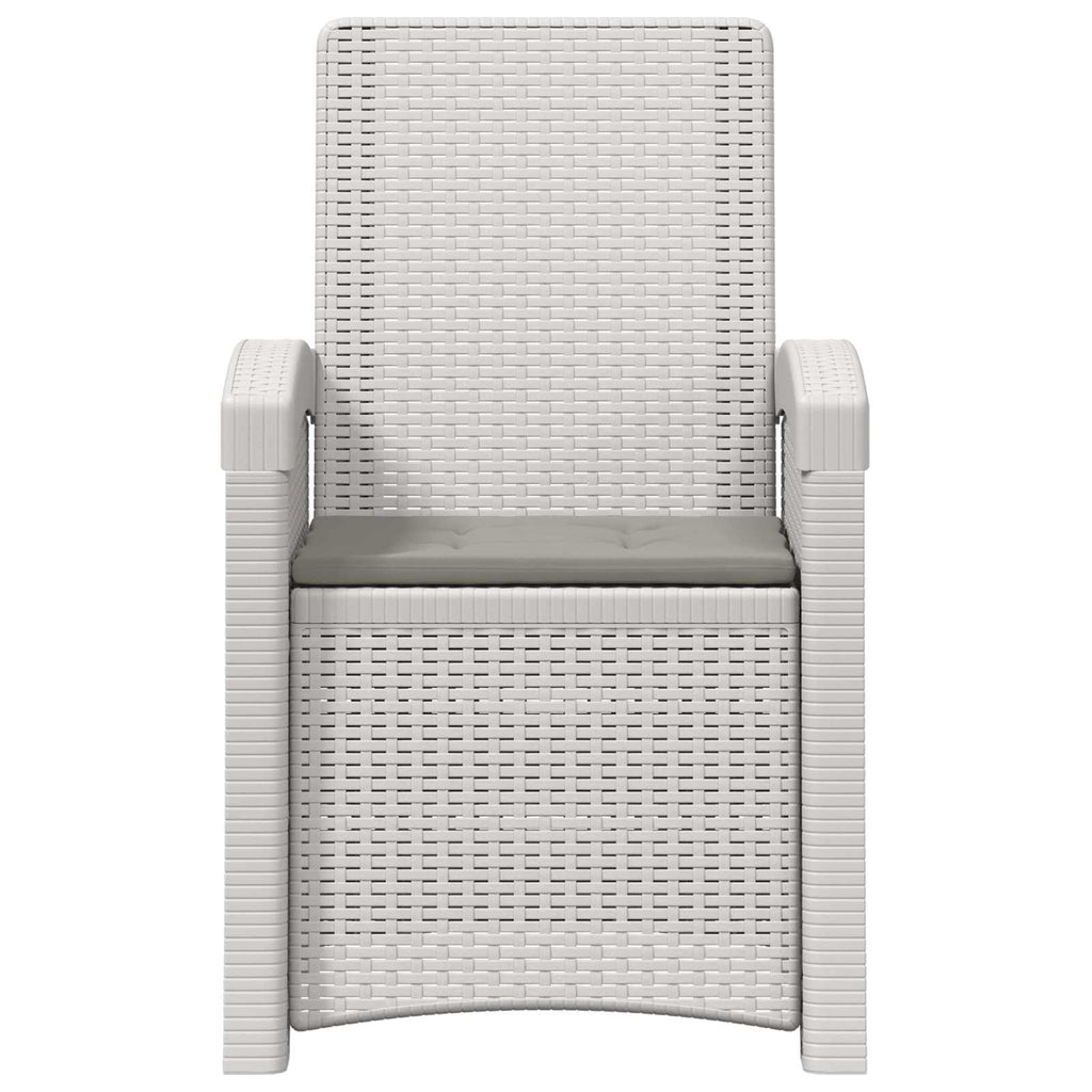 Liegesessel Garten Rattan-Optik 2 pcs Weiß und Hellgrau PP