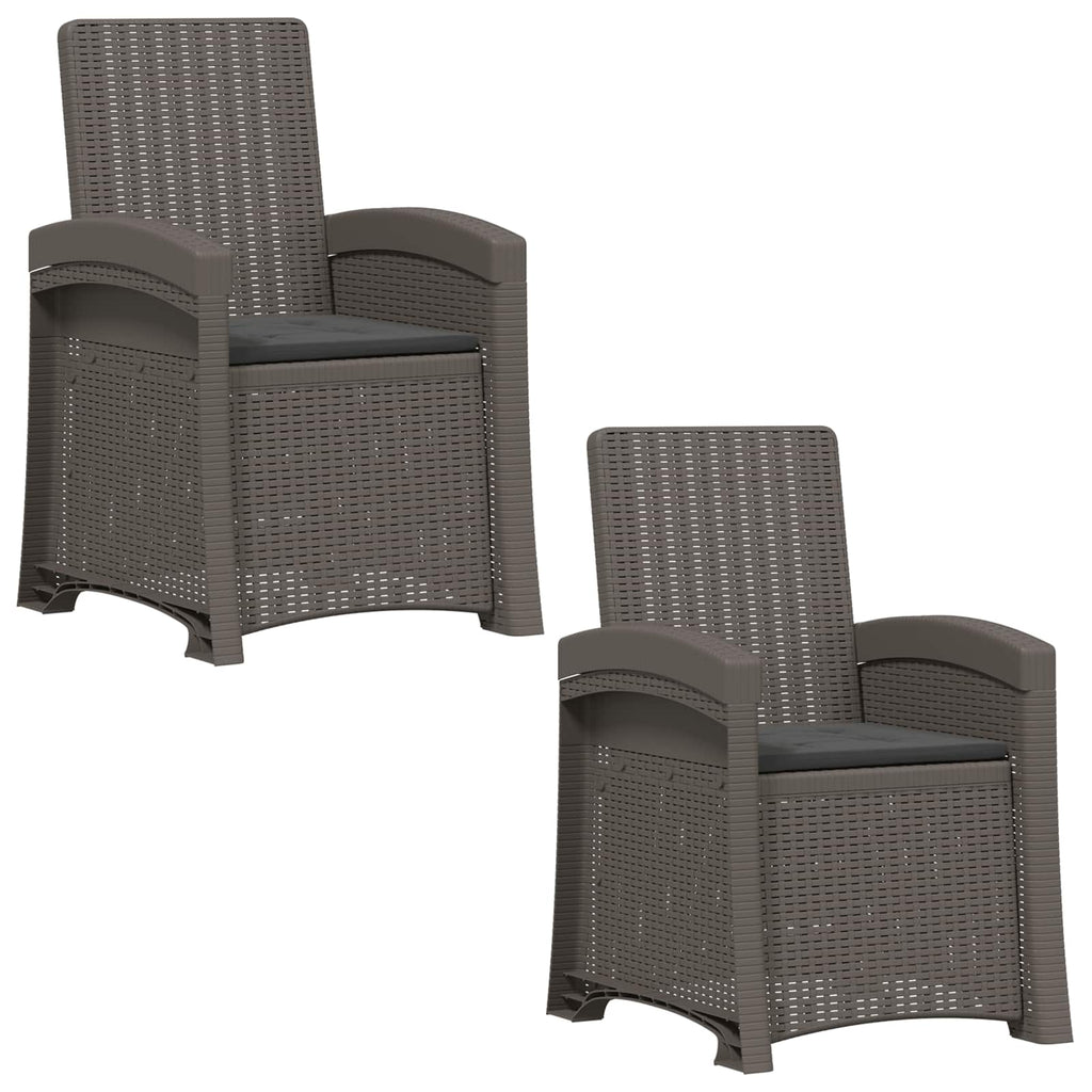 Liegesessel Garten Rattan-Optik 2 pcs Hellgrau und Anthrazit PP