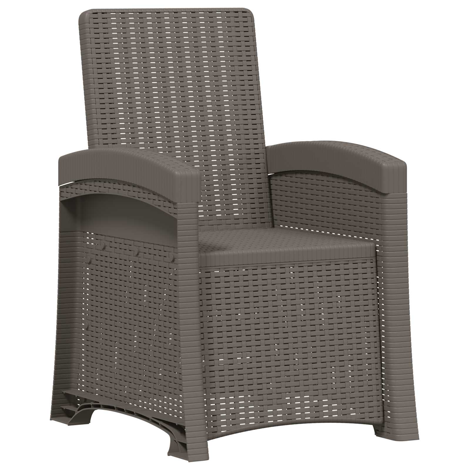 Liegesessel Garten Rattan-Optik 2 pcs Hellgrau und Anthrazit PP