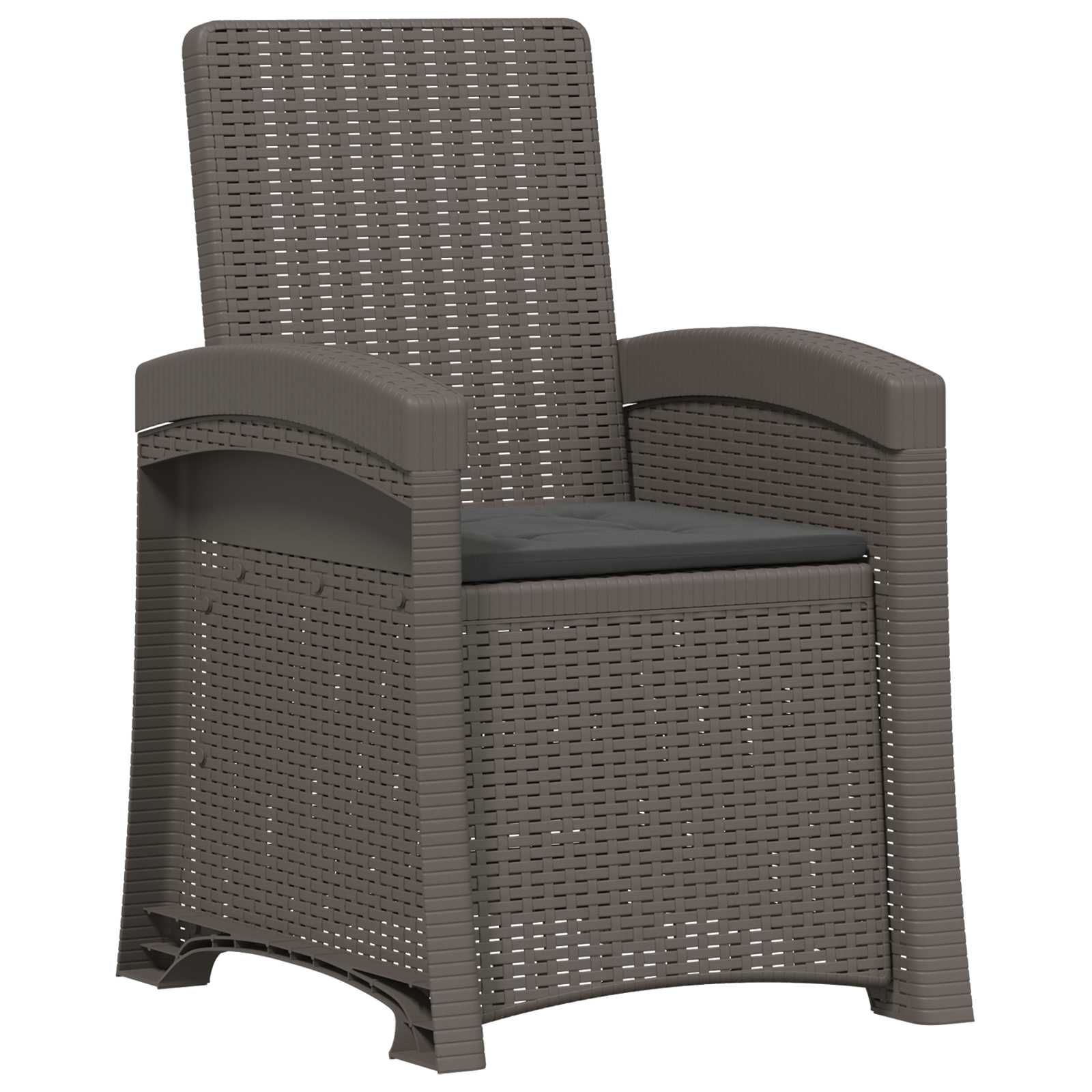 Liegesessel Garten Rattan-Optik 2 pcs Hellgrau und Anthrazit PP