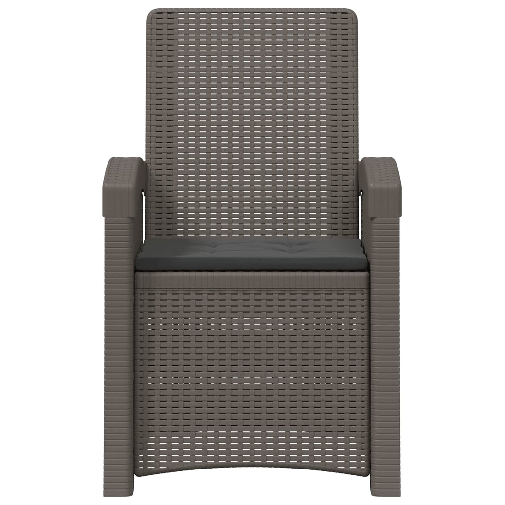 Liegesessel Garten Rattan-Optik 2 pcs Hellgrau und Anthrazit PP