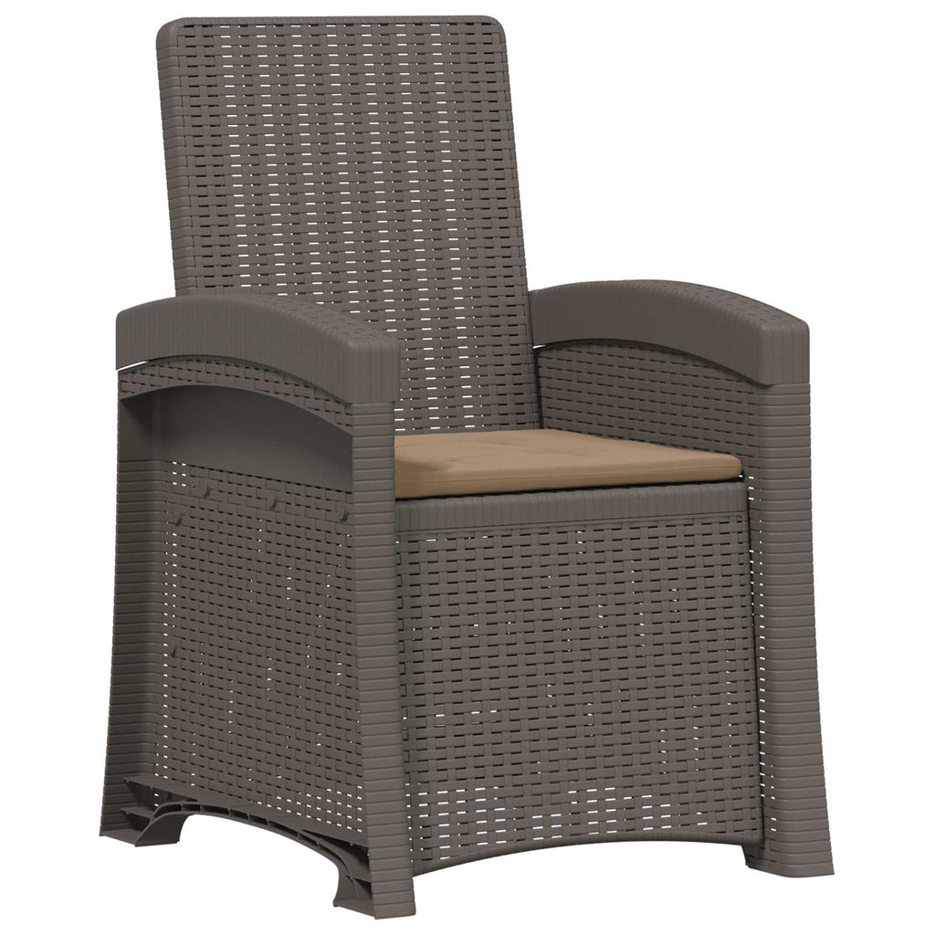 Liegesessel Garten Rattan-Optik 2 pcs Hellgrau und Taupe PP