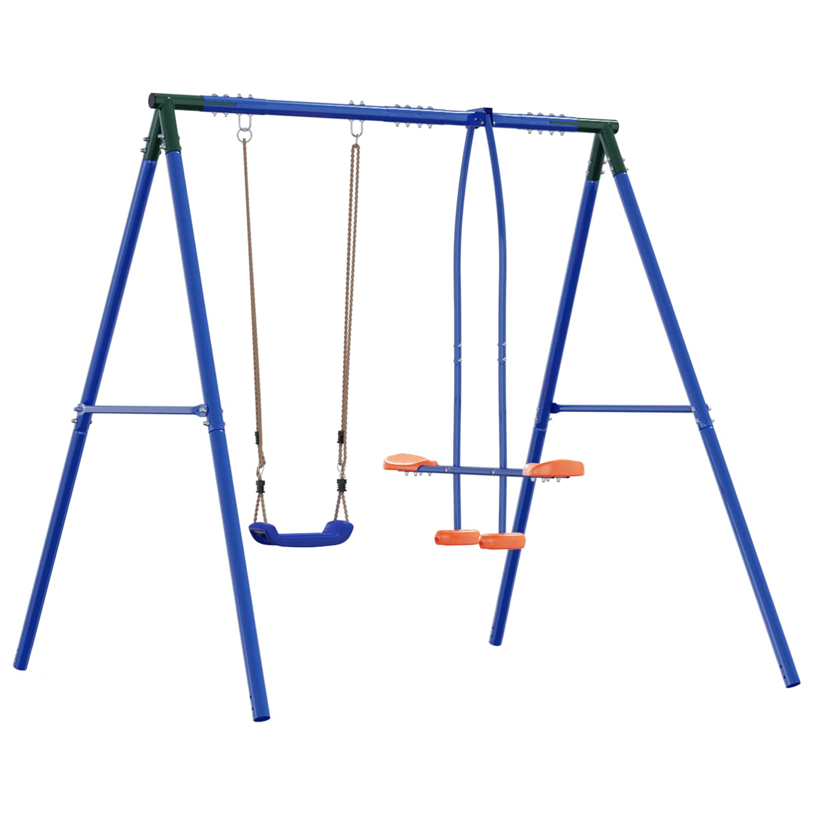 Outdoor Schaukelrahmen mit Gleiter für bis zu 3 Kinder