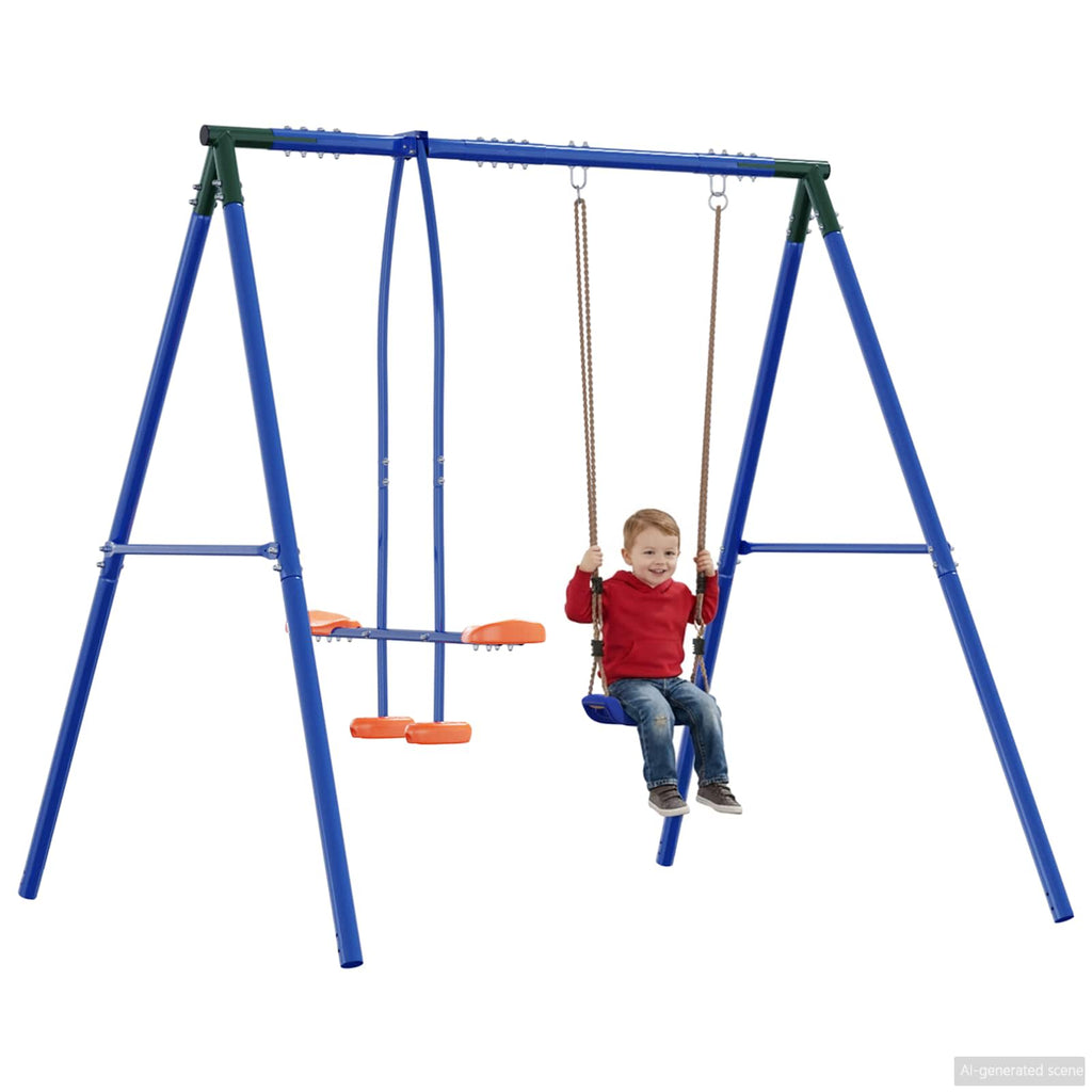 Outdoor Schaukelrahmen mit Gleiter für bis zu 3 Kinder
