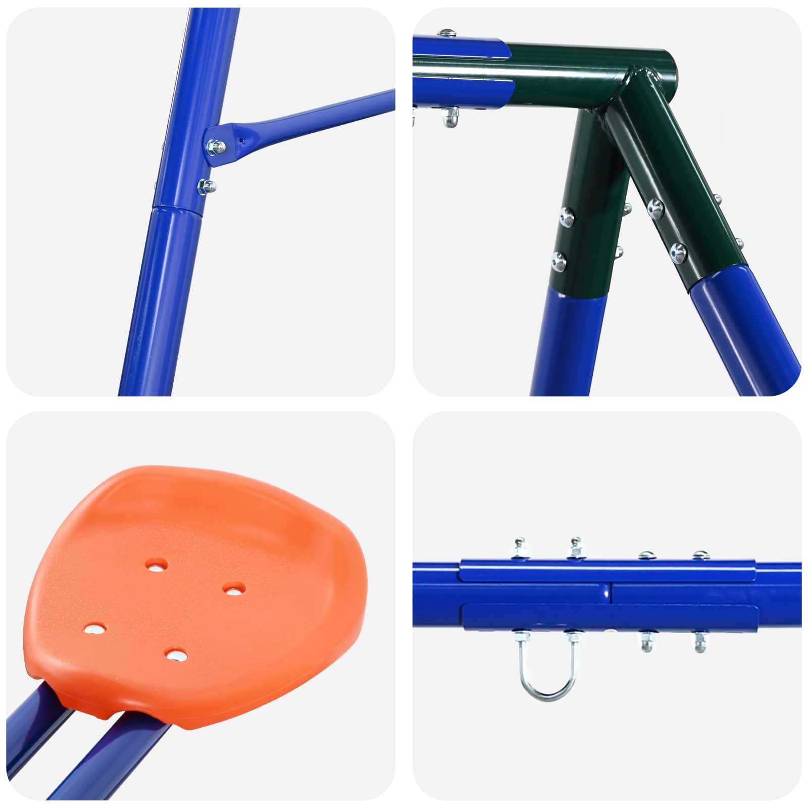 Blau, Grün, Orange Stahl und PE
