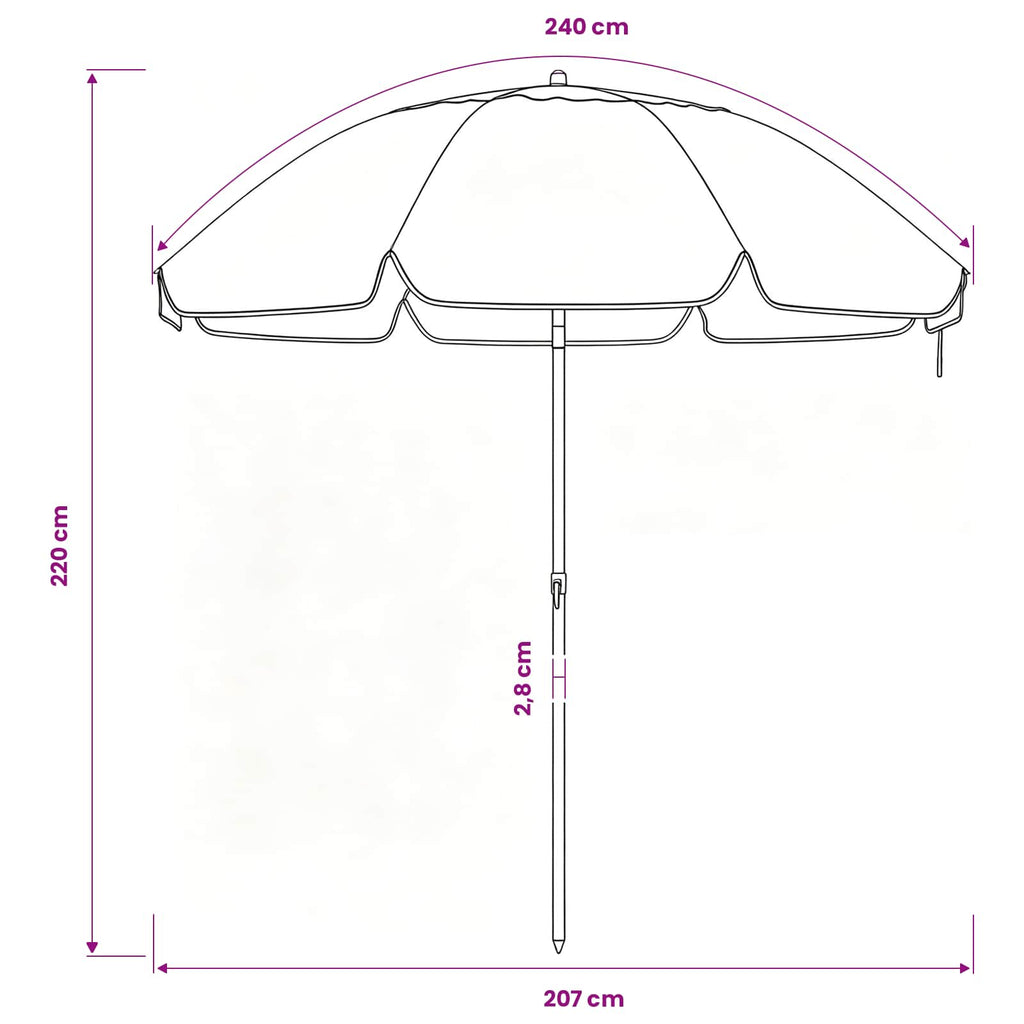 Garten-Sonnenschirm 240 cm 170T Polyester Orange