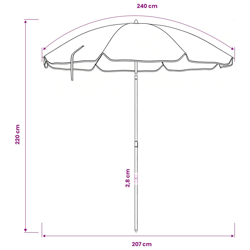 Garten-Sonnenschirm 240 cm 170T Polyester Orange