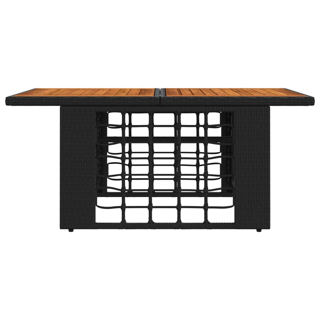 Gartentisch Schwarz und Natur 100 x 55 x 37 cm