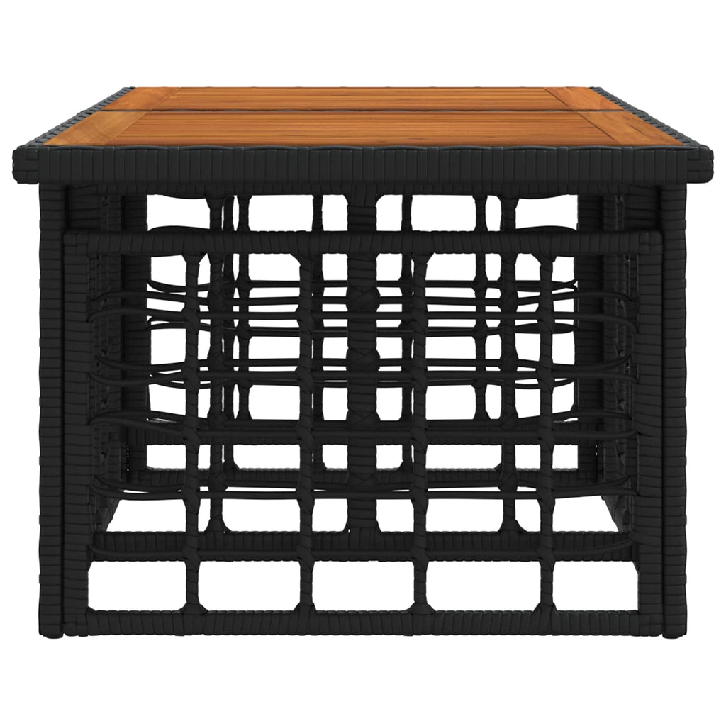 Gartentisch Schwarz und Natur 100 x 55 x 37 cm