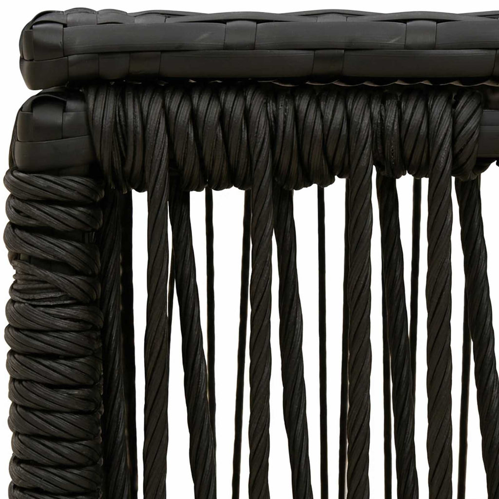 Gartentisch Schwarz 55 x 55 x 37 cm PE Rattan und Glas