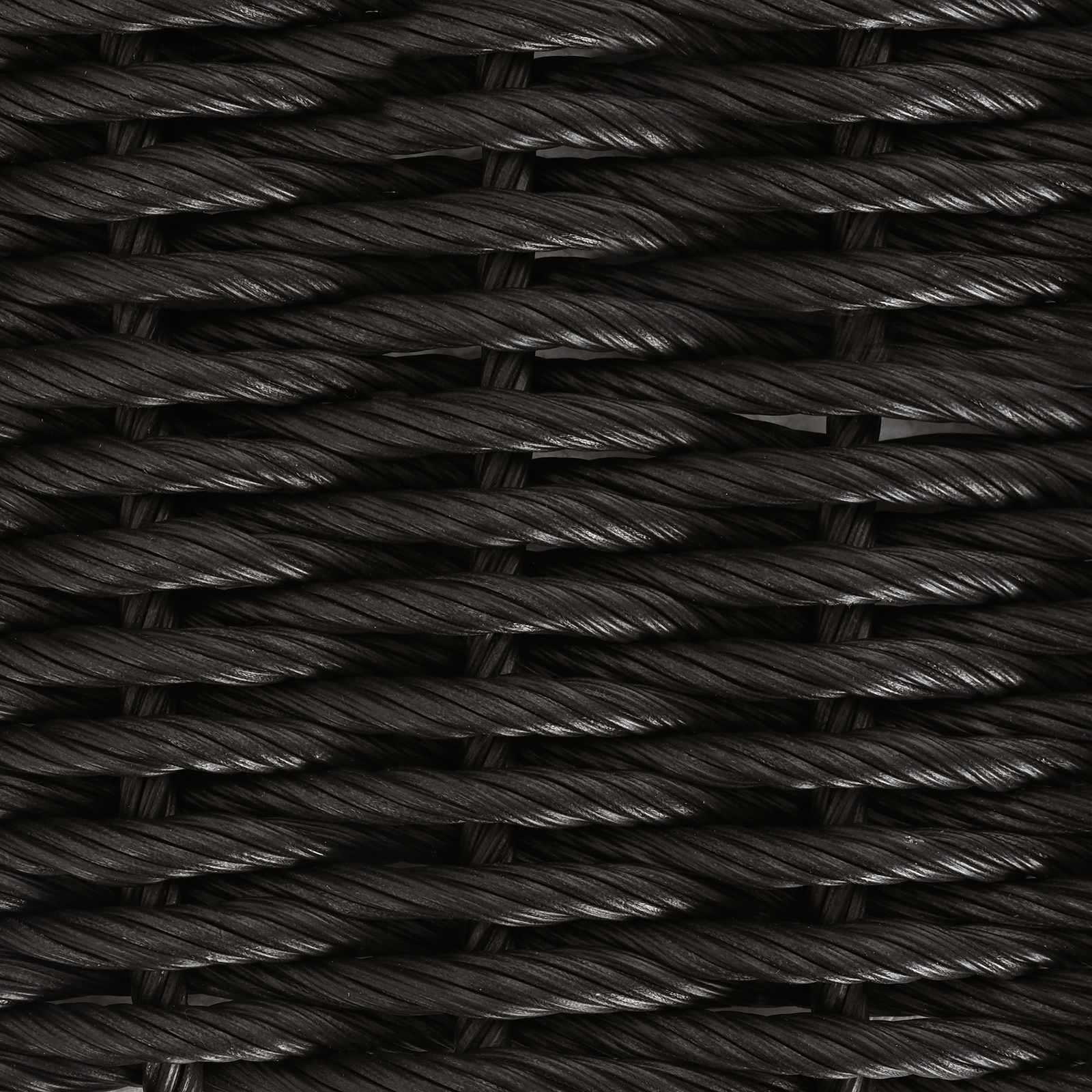 Gartentisch Schwarz 55 x 55 x 37 cm PE Rattan und Glas