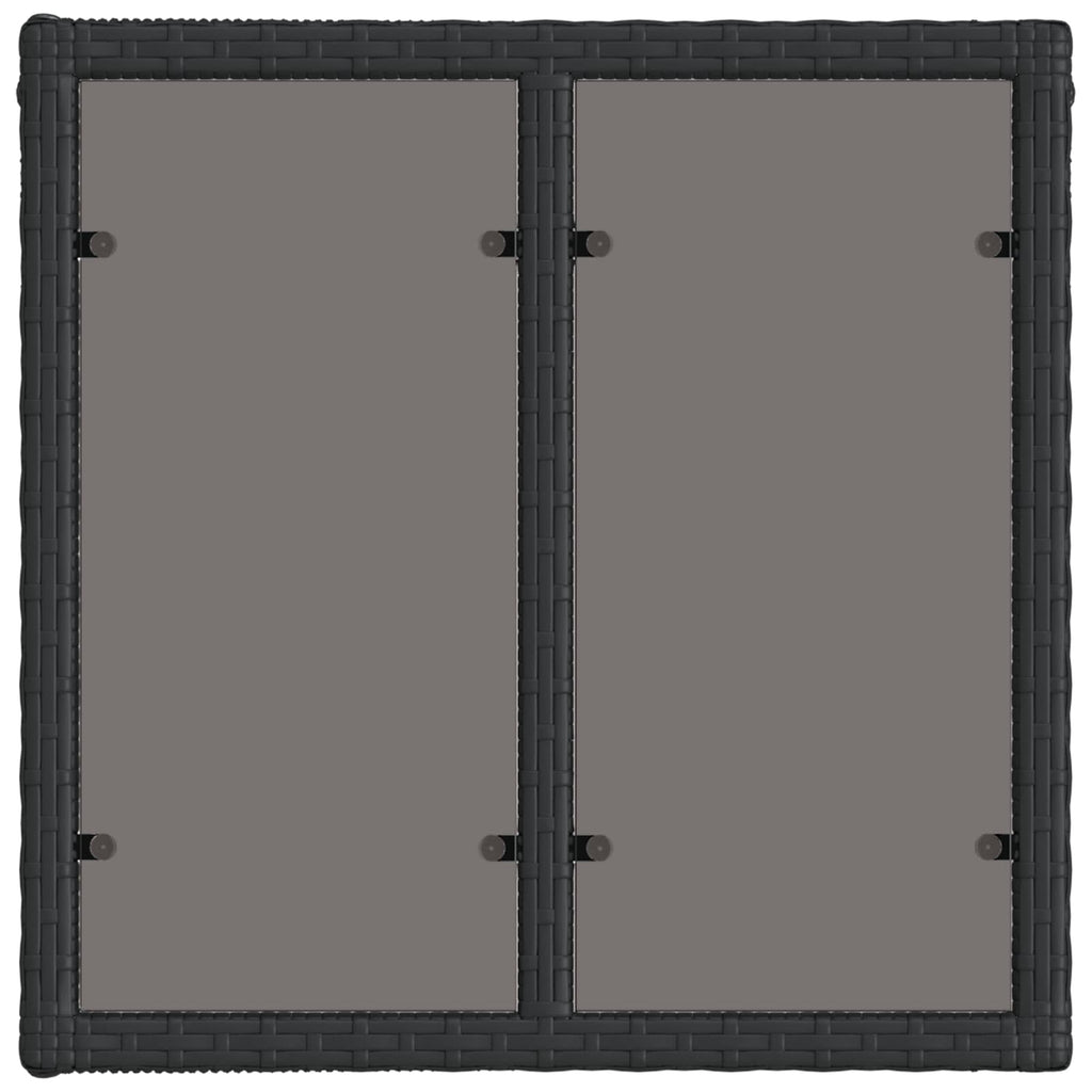 Gartentisch Schwarz 55 x 55 x 37 cm PE Rattan und Glas
