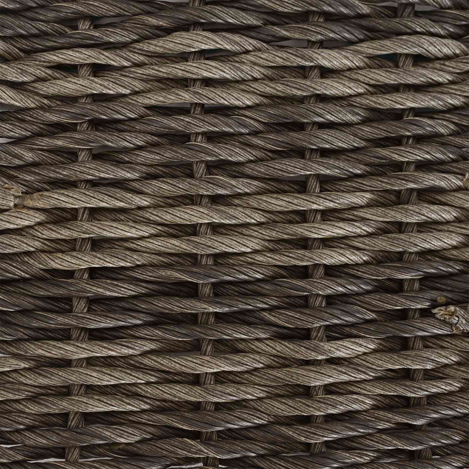 Gartentisch Grau und Schwarz 55 x 55 x 37 cm PE Rattan und Glas