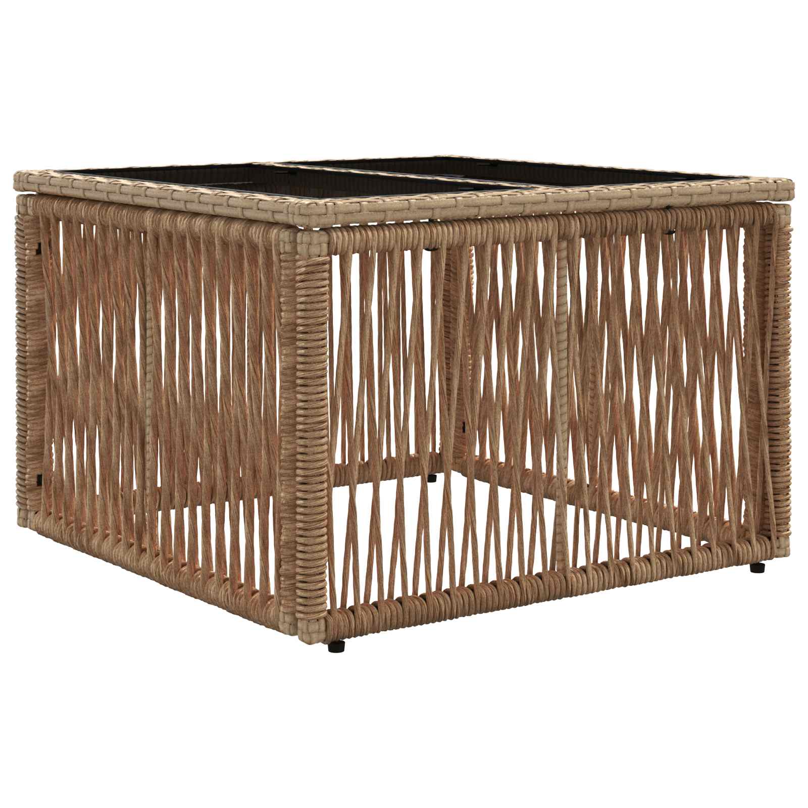 Gartentisch Beige und Schwarz 55 x 55 x 37 cm