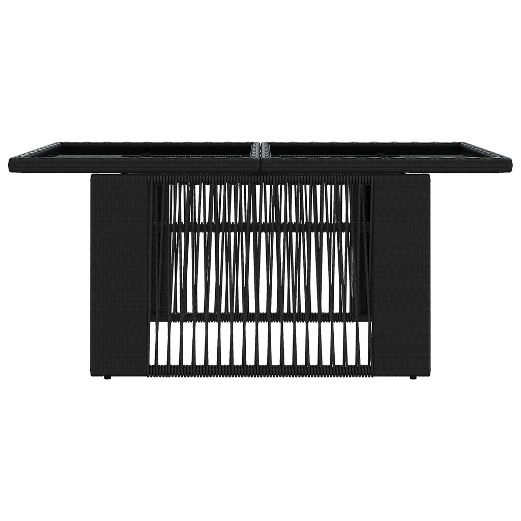 Gartentisch Schwarz 100 x 55 x 37 cm PE Rattan und Glas
