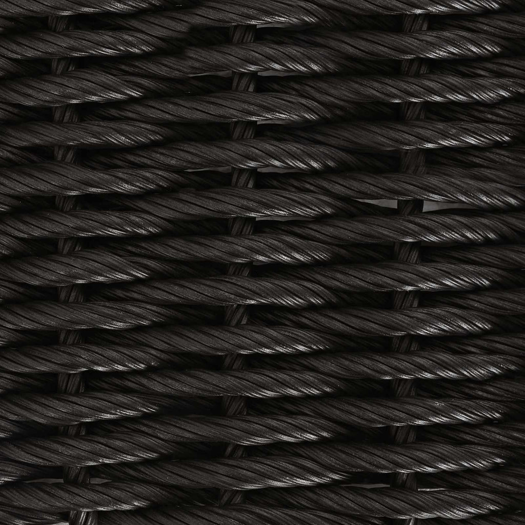 Gartentisch Schwarz 100 x 55 x 37 cm PE Rattan und Glas