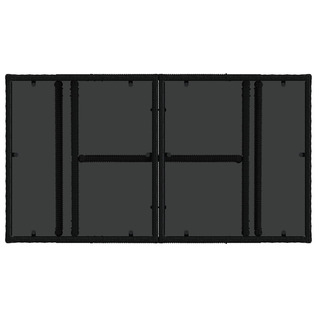Gartentisch Schwarz 100 x 55 x 37 cm PE Rattan und Glas