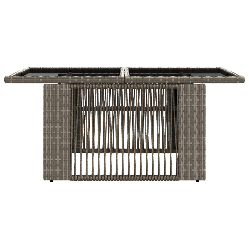 Gartentisch Grau 100 x 55 x 37 cm PE Rattan und Glas