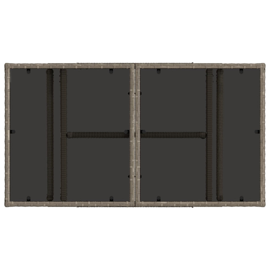 Gartentisch Grau 100 x 55 x 37 cm PE Rattan und Glas