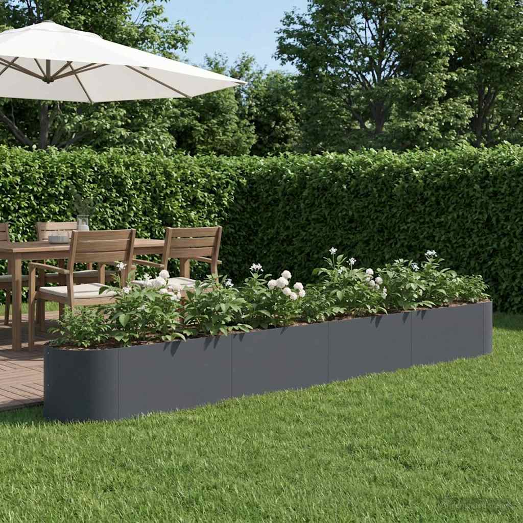 Hochbeet im Garten Anthrazit 380 x 40 x 40 cm Stahl