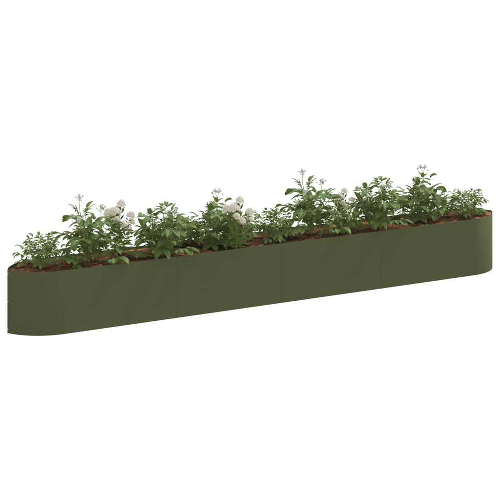 Hochbeet im Garten Olive Grün 380 x 40 x 40 cm Stahl