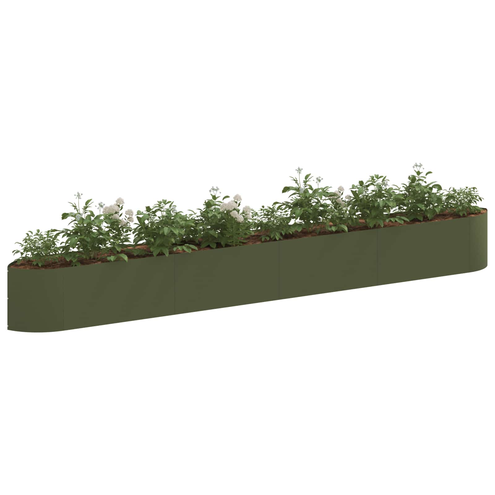 Hochbeet im Garten Olive Grün 380 x 40 x 40 cm Stahl