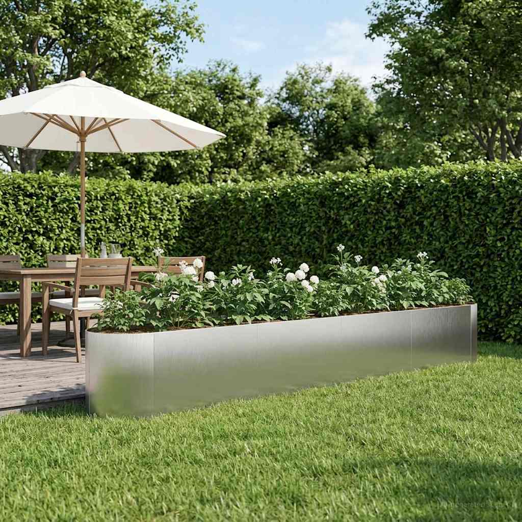 Hochbeet im Garten Edelstahl 380 x 40 x 40 cm Stahl