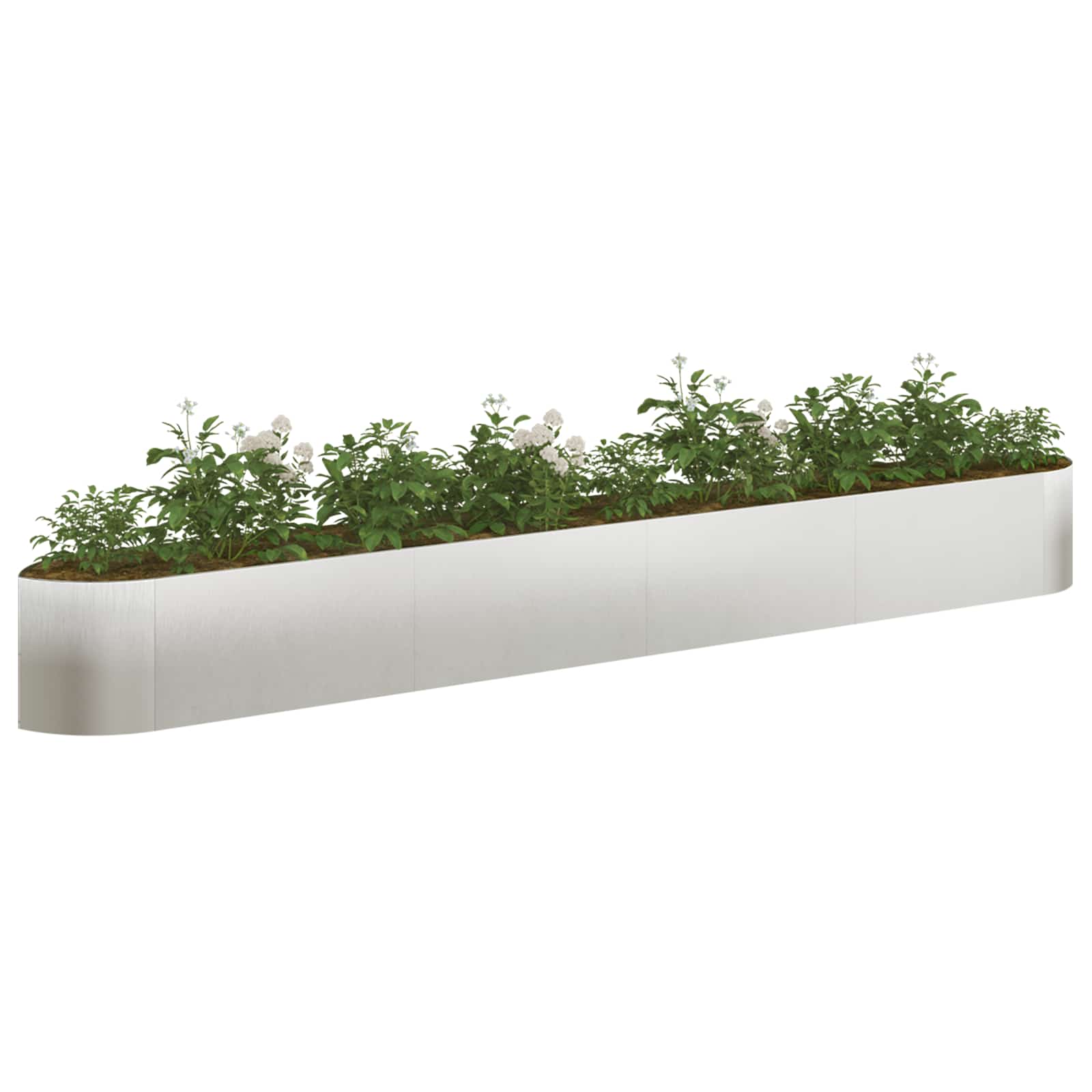 Hochbeet im Garten Edelstahl 380 x 40 x 40 cm Stahl