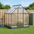 Garten Gewächshaus mit Tür Anthrazit 183,5 x 183,5 x 207 cm