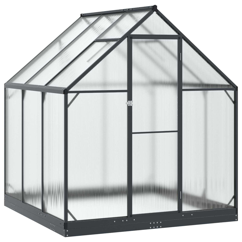 Garten Gewächshaus mit Tür Anthrazit 183,5 x 183,5 x 207 cm