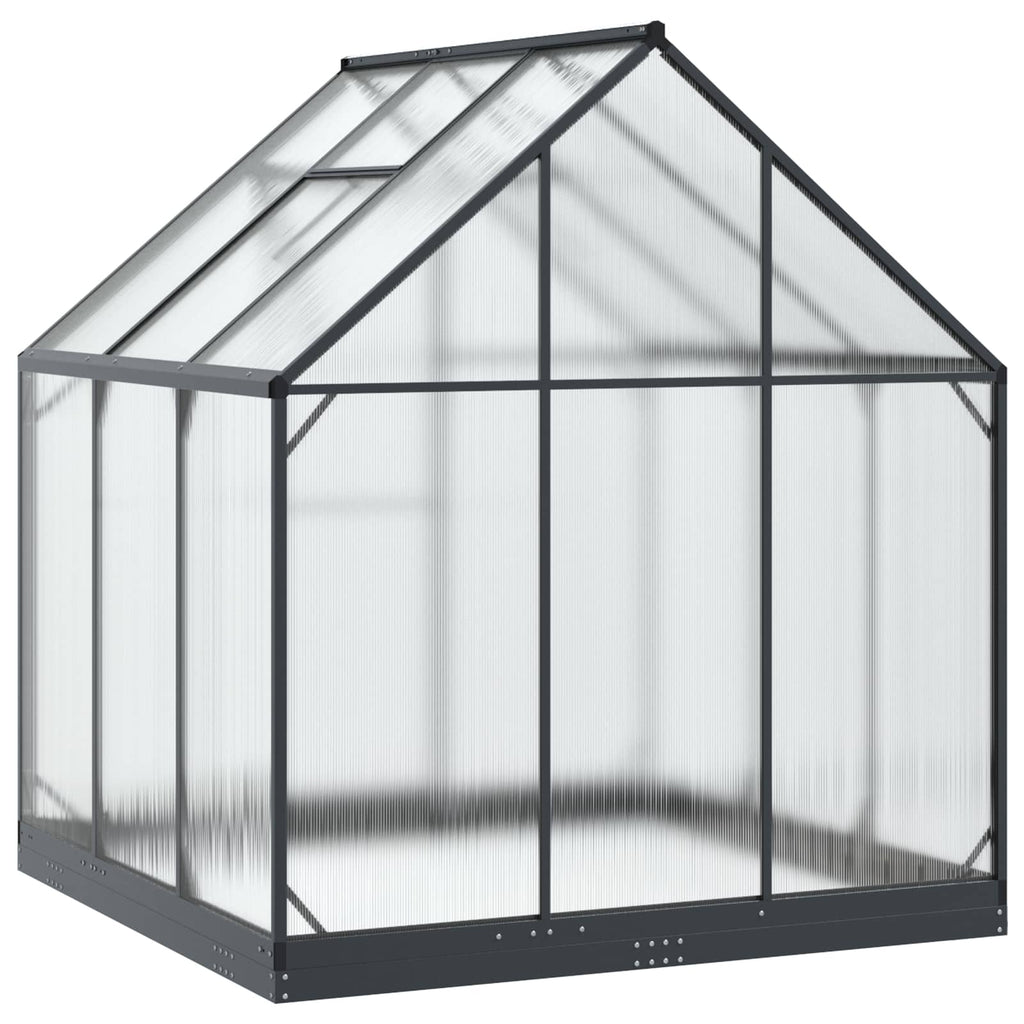 Garten Gewächshaus mit Tür Anthrazit 183,5 x 183,5 x 207 cm