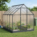 Garten Gewächshaus mit Tür Anthrazit 183,5 x 243,5 x 207 cm